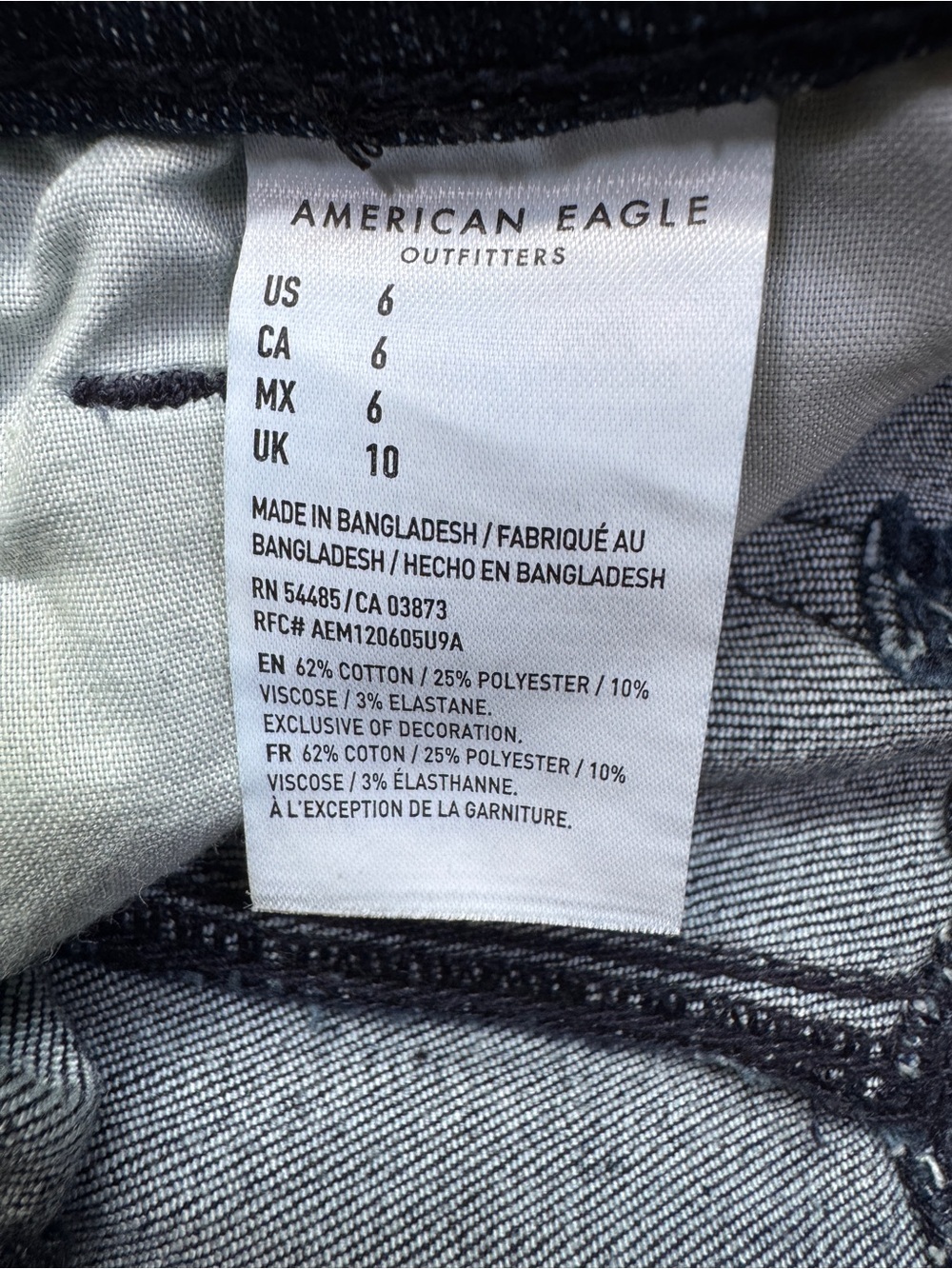 American Eagle Curvy Super Hi-Rise Shortie Dark Wash Sz 6 - Picture 9 of 13